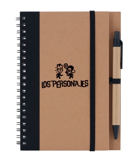 ECO CUADERNO ESPIRALADO  CON BOLÍGRAFO -  A5 Y B6