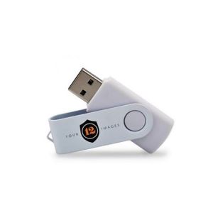 PENDRIVE GIRATORIO CUERPO Y TAPA COLOR BLANCO. CAPACIDAD: 8, 16 Y 32GB.